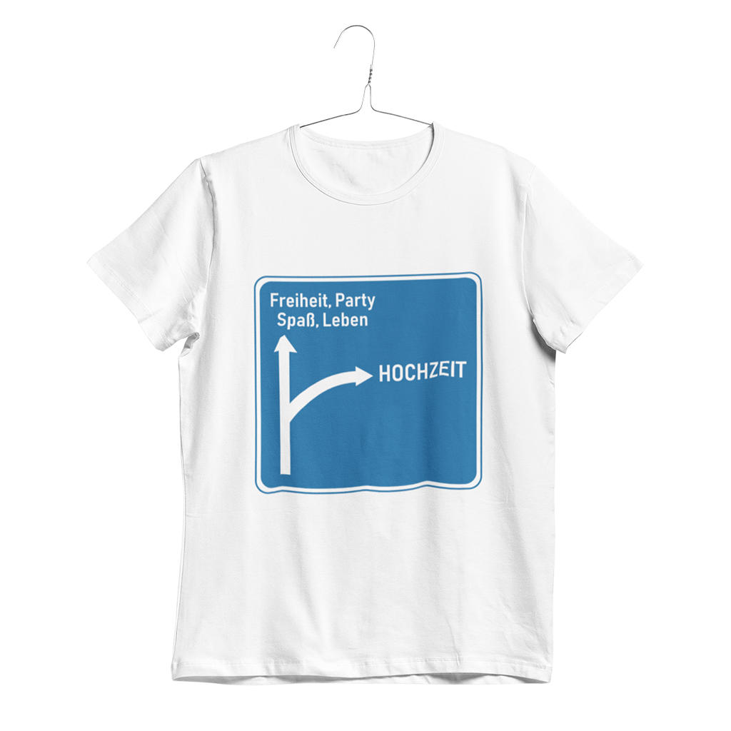 331.1 HOCHZEIT AUTOBAHN SCHILD Bekleidung, T-shirt, Hemd